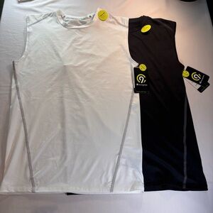 Champion 2 Men’s 1-Black and 1-White power core cool compressing athletic tanks